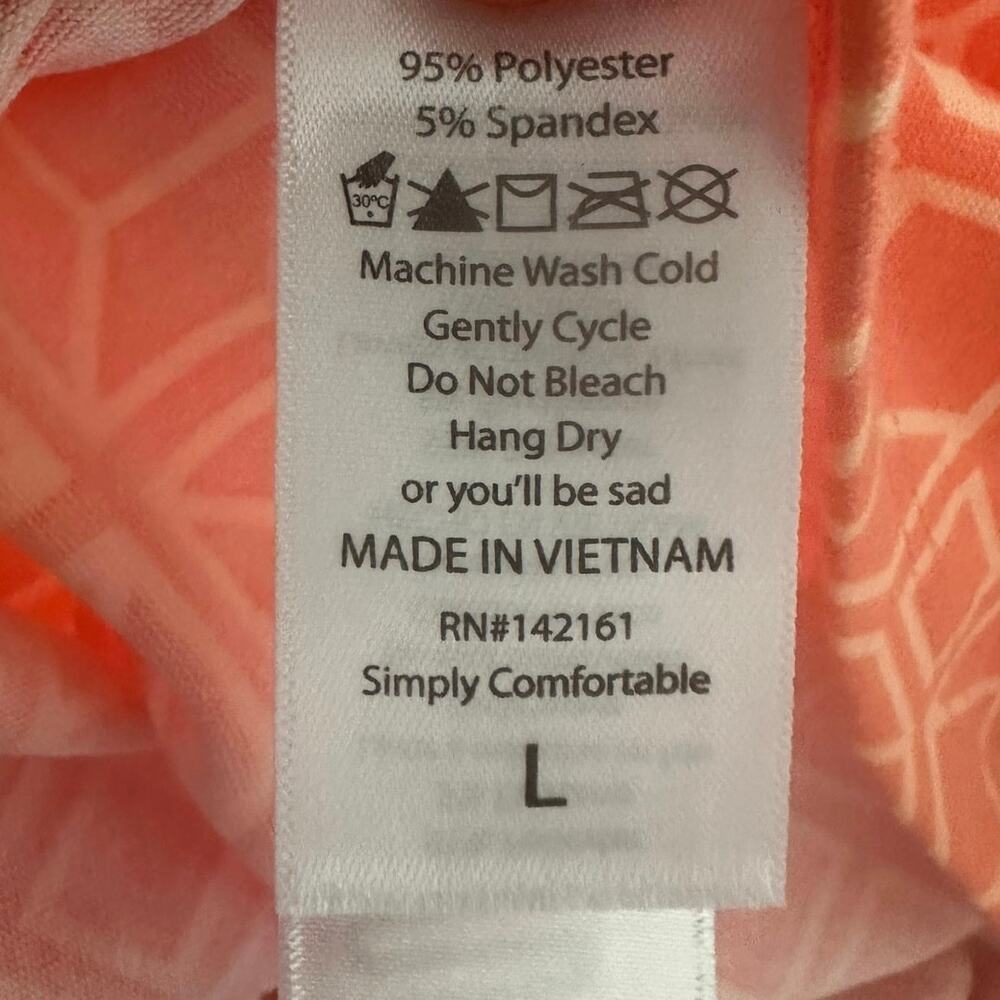 NWT LuLaRoe Valentina Top in Orange & White Sz. L - Picture 5 of 5